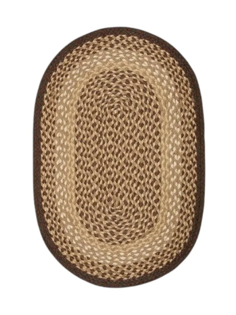 Chocolate and Natural Oval Braided Rug 20 x 30